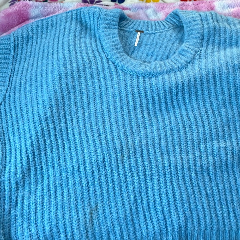 Blue oversized free people sweater
